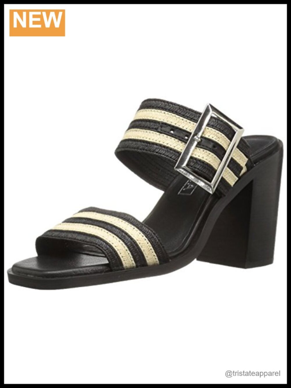 Block Heel Slingback Mule Open Toe Leather Comfort Slide
